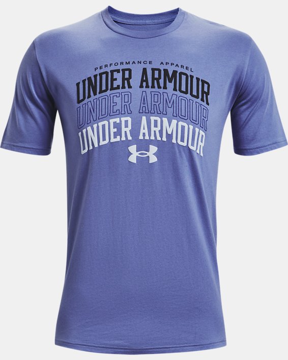 Men's UA Multi Color Collegiate Short Sleeve, Purple, pdpMainDesktop image number 4
